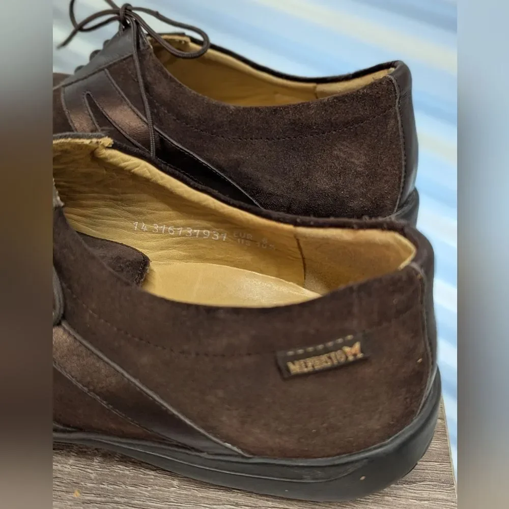Men's Mephisto Brown Suede Leather Casual Shoes Comfort Walking Size 105.5 EU 43